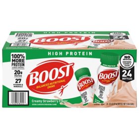 BOOST High Protein Balanced Nutritional Drink, Muscle Health and Energy, Creamy Strawberry (24 pk.)