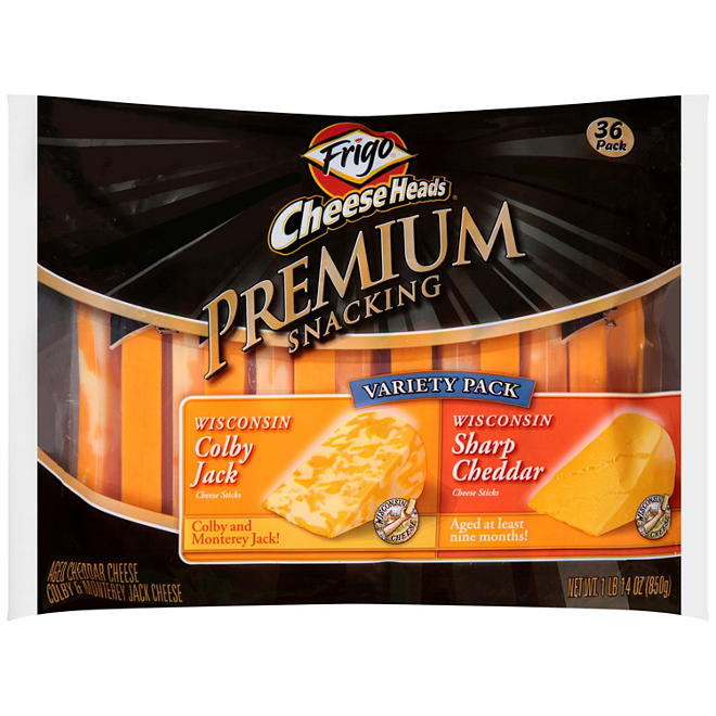 Frigo Cheese Heads Premium Snacking Variety Pack Cheese Sticks (36 ct., 30 oz.)