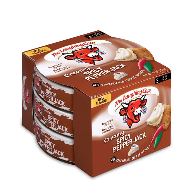 The Laughing Cow Creamy Spicy Pepper Jack Cheese (6 oz. pks., 3 ct.)