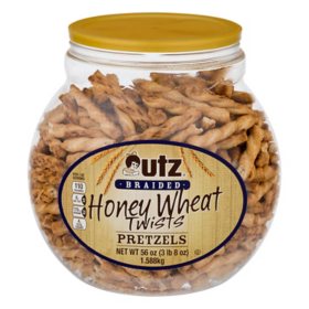 Utz Honey Wheat Braided Pretzels Barrel 56 oz.