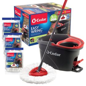 O-Cedar EasyWring Spin Mop & Bucket System with 3 Extra Refills