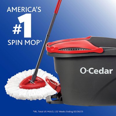 Spin Mop Bucket System - Easy Wring 360 Spin - Streak Free Floor Cleaning - 2 Microfiber Heads