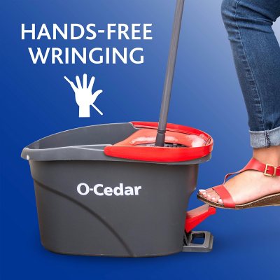 O-Cedar EasyWring RinseClean Spin Mop & Bucket Floor Cleaning System with 1  Extra Refill (Pack of 1)