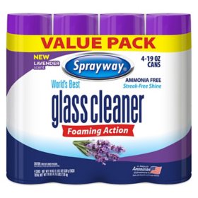 Sprayway Glass Cleaner, Lavender, 19 oz., 4 pk.