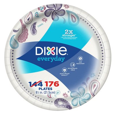 Dixie Disposable Paper Plates 8.5 in, 50 count. Disposable Plates-2  pack=100 ct