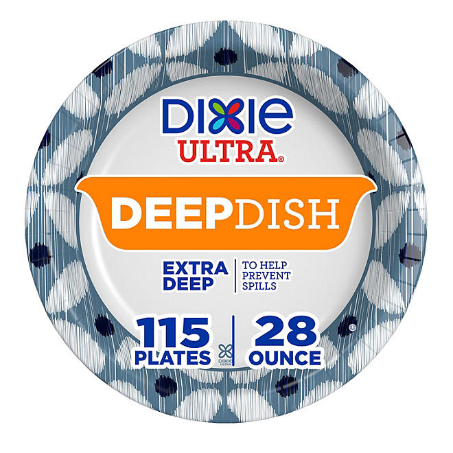 Dixie Ultra Extra Deep Dish Paper Plates, 9" 28 oz., 115 ct.
