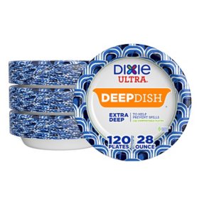 Dixie Ultra Extra Deep Dish Paper Plates, 9", 28 oz., 120 ct.