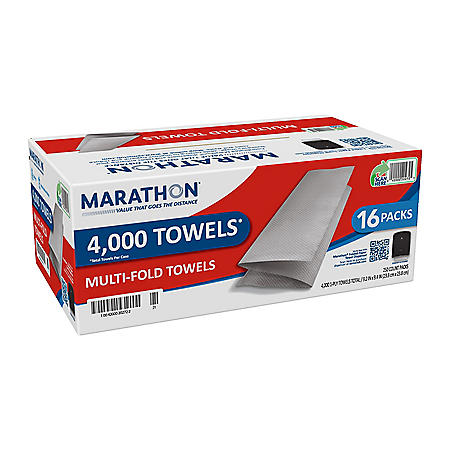 White Marathon Multifold Paper Towels 4000 Towels Per Case 
