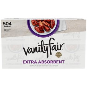 Vanity Fair Extra Absorbent Disposable Paper Napkins, White, 504 ct.