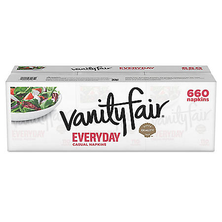 Vanity Fair Everyday Napkins, Disposable White Paper Napkins, 660 Count
