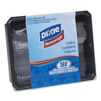 Dixie Clear Heavyweight Plastic Combo Cutlery with Reclosable Tray (180 ct.)