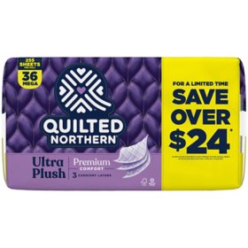 Quilted Northern Ultra Plush 3-Ply Toilet Paper, 255 sheets/roll, 36 rolls