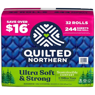 Quilted Northern Ultra Soft & Strong 2-Ply Toilet Paper, Septic Safe (244  sheets/roll, 32 rolls) - Sam's Club
