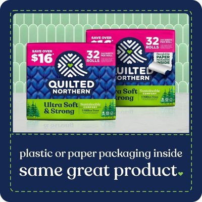 Quilted Northern Ultra Soft & Strong Unscented Bathroom Tissue Rolls - 32 Each
