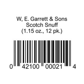 W, E. Garrett & Sons Scotch Snuff 1.15 oz., 12 pk.