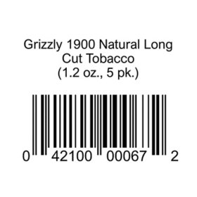 Grizzly 1900 Natural Long Cut Tobacco (1.2 oz., 5 pk.)