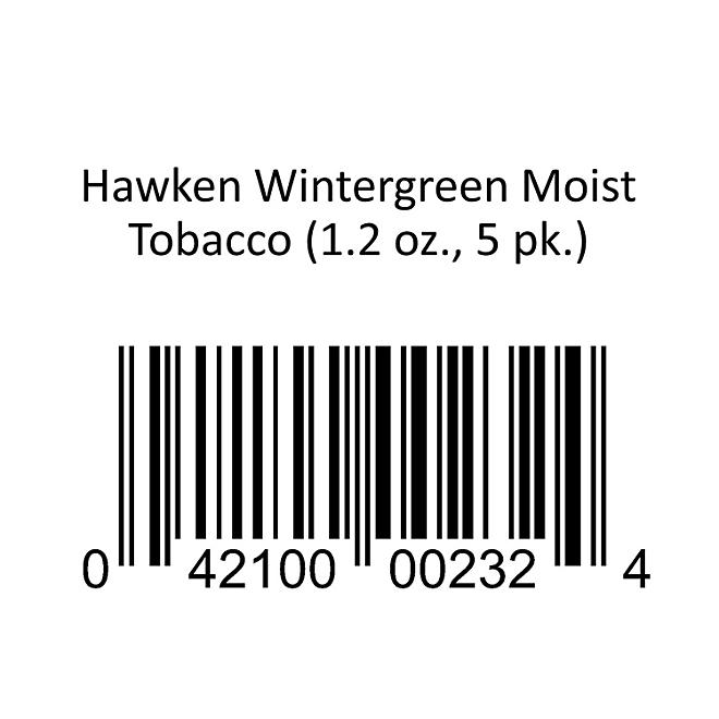 Hawken Wintergreen Moist Tobacco (1.2 oz., 5 pk.)