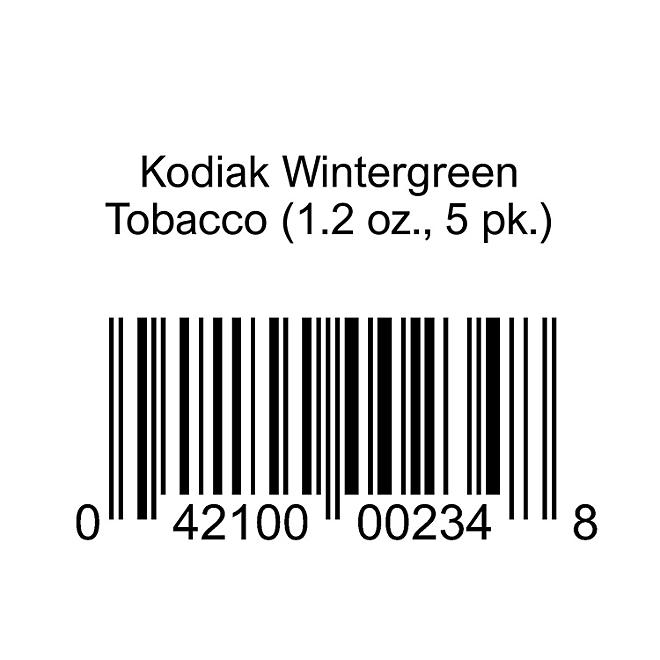 Kodiak Wintergreen Tobacco 1.2 oz., 5 pk.