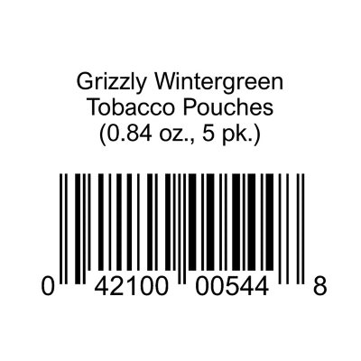 Grizzly Wintergreen Tobacco Pouches (0.84 oz., 5 pk.) - Sam's Club