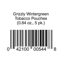 Grizzly Wintergreen Tobacco Pouches (1.2 oz. can, 5 ct.)