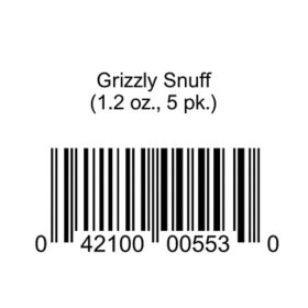 Grizzly Snuff  (1.2 oz., 5 pk.)