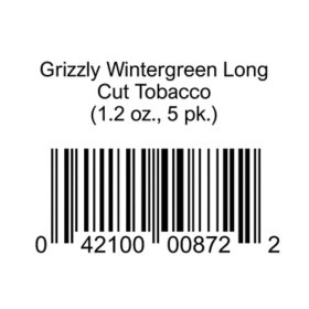 Grizzly Wintergreen Long Cut Tobacco (1.2 oz., 5 pk.)