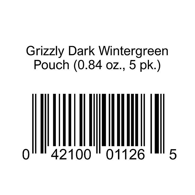 Grizzly Dark Wintergreen Pouch 0.84 oz., 5 pk.