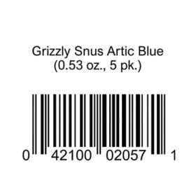 Grizzly Snus Artic Blue 0.53 oz., 5 pk.