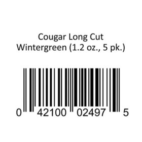 Cougar Long Cut Wintergreen 1.2 oz., 5 pk.