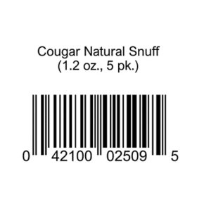 Cougar Natural Snuff 1.2 oz., 5 pk.