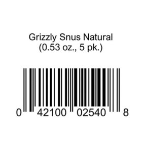 Grizzly Snus Natural 0.53 oz., 5 pk.