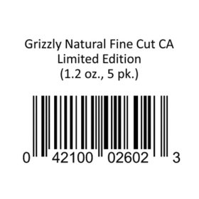 Grizzly Natural Fine Cut CA Limited Edition (1.2 oz., 5 pk.)