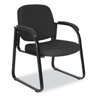 Alera Reception Lounge Series Sled Base Guest Chair, Black