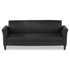 Alera 3-Cushion Reception Lounge Sofa, Black