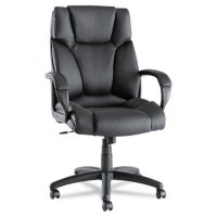Alera Fraze High-Back Leather Swivel/Tilt Chair, Black 