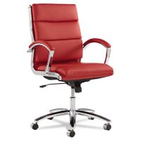 Alera Neratoli Mid-Back Leather Swivel/Tilt Chair, Select Color