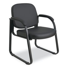 Alera Genaro Series Half-Back Sled Base Guest Chair, Black