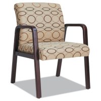 Alera Reception Lounge Series Fabric Guest Chair, Mahogany/Tan