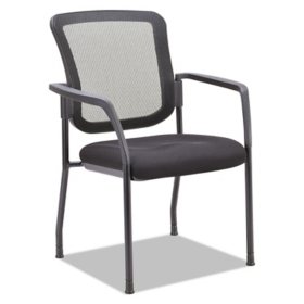 Alera Breathable Mesh Guest Stacking Chair, Black