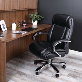 Lacoo Faux Leather High-Back Ergonomic Executive Office Chair with Foot Rest,  Brown 