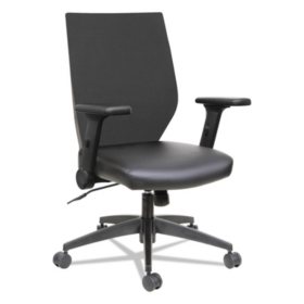 Alera EB-T Series Syncho Mid-Back Flip-Arm Chair, Black