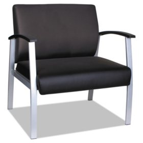 Alera metaLounge Series Bariatric Guest Chair, Black/Silver
