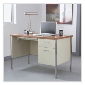 Alera Single Right Pedestal Steel Desk, Assorted Colors