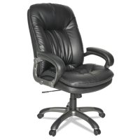 OIF Executive Swivel/Tilt Leather High-Back Chair, Supports up to 250 lbs. (Black)