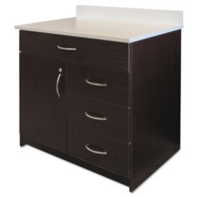 Alera Plus 36" 4-Drawer Hospitality Base Cabinet, Espresso/White
