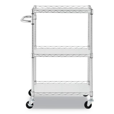 Alera 3-Shelf Wire Cart with Liners Silver - ALESW322416SR