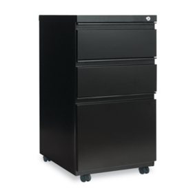 White Fully Assembled Except Wheels Metal Filing Cabinet Legal/Letter Size 2 Drawer Mobile File Cabinet with Lock