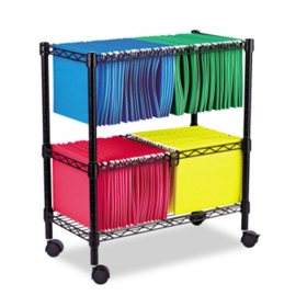 Alera 26 2 Tier Rolling File Cart Black Sam S Club