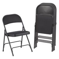 Alera Steel Fabric Folding Chair with Two-Brace Support, Select Color - 4 pack