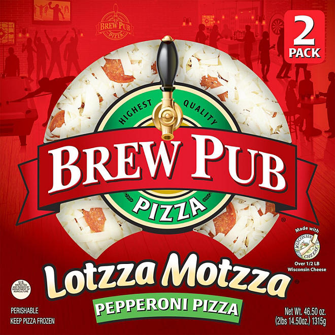 Brew Pub Lotzza Motzza Pepperoni Pizza, Frozen (2 pk.)